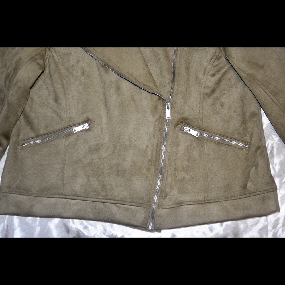 SUEDETTE BIKER JACKET | khaki - Picture 4 of 4